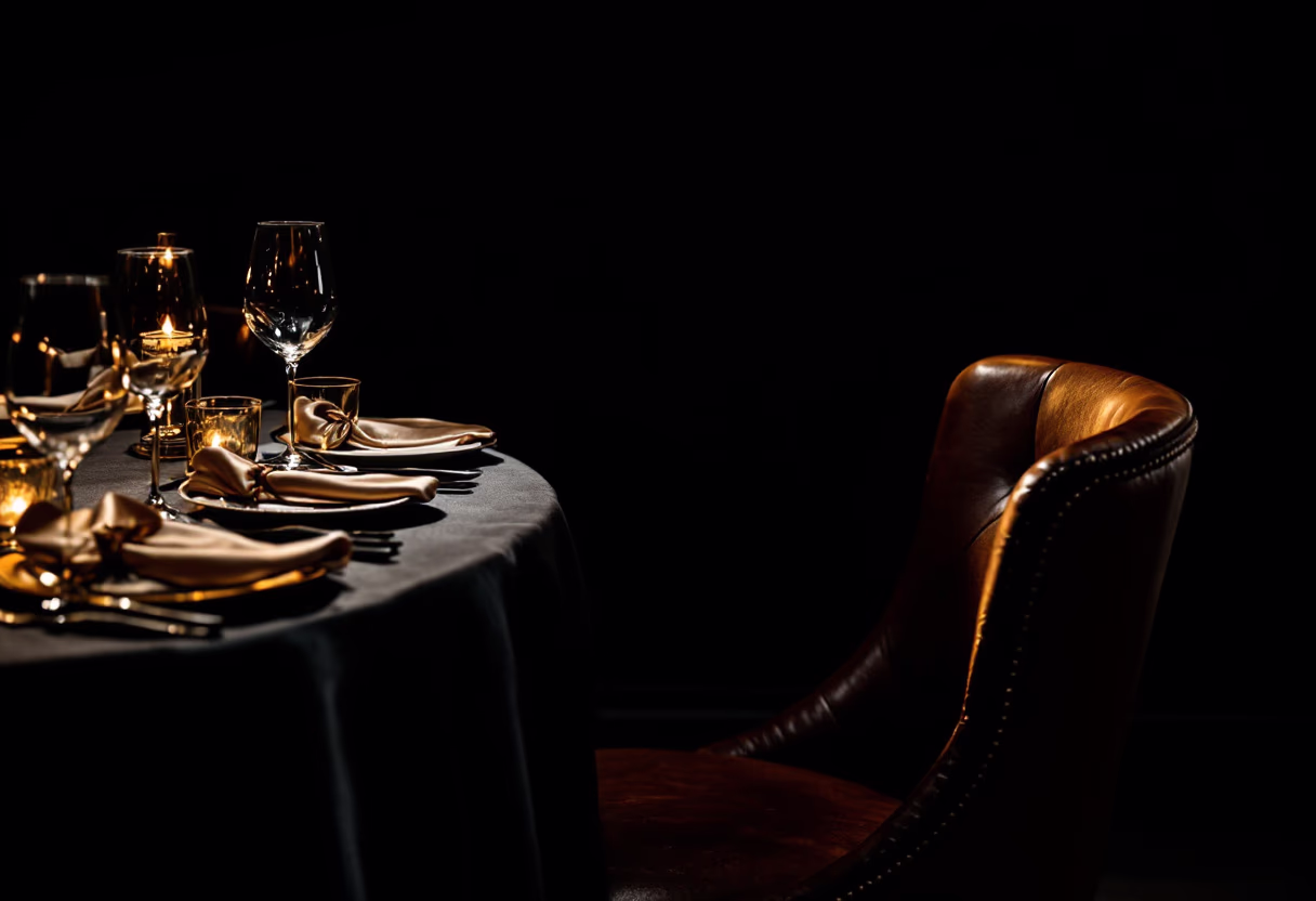 image of decorated event space (for a fine dining restaurant)